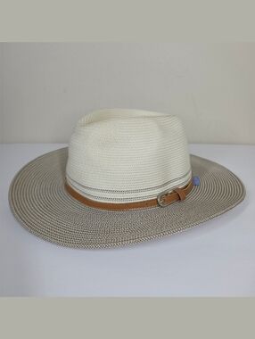 Wallaroo Hat Company Kristy Fedora Ivory Stone UPF 50+ Packable Beach Travel Sun